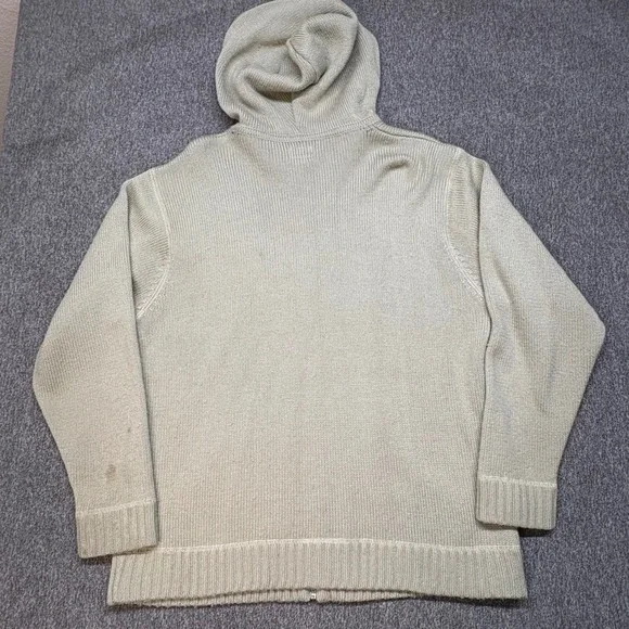 VTG Stussy Wool Blend Chunky Knit Full Zip Hoodie Sweater Mens L Baggy Y2K Skate - Picture 4 of 11